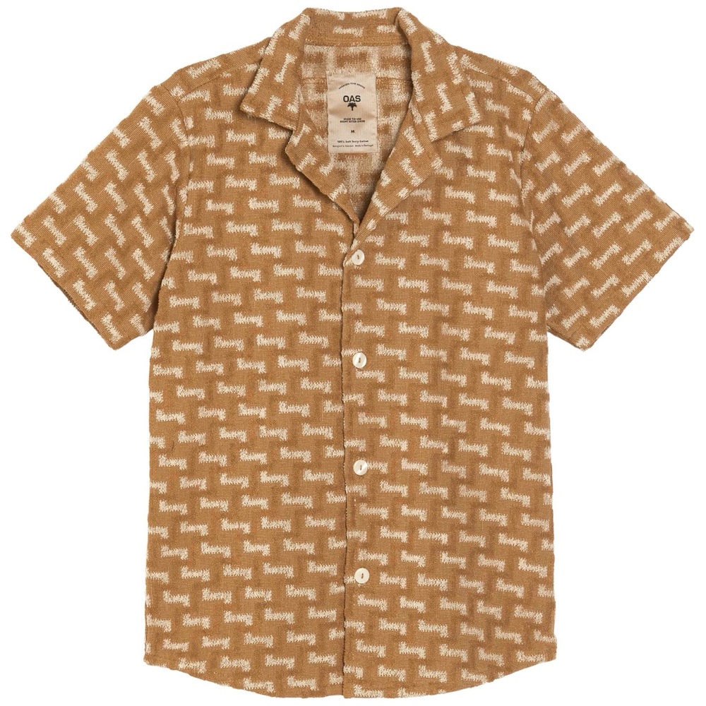 OAS Camel Zig Zag French Terry Shirt